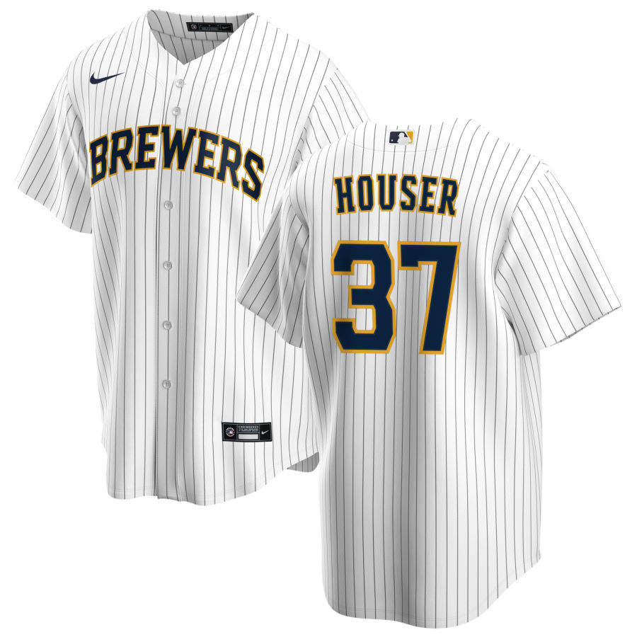 Nike Men #37 Adrian Houser Milwaukee Brewers Baseball Jerseys Sale-White